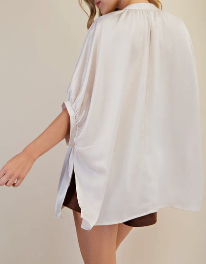 Sarah Satin Oversized Top