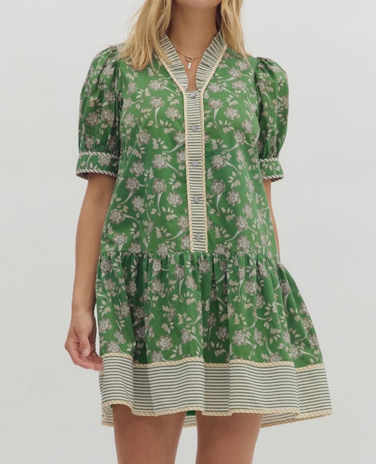 Playful Floral Print Mini Dress