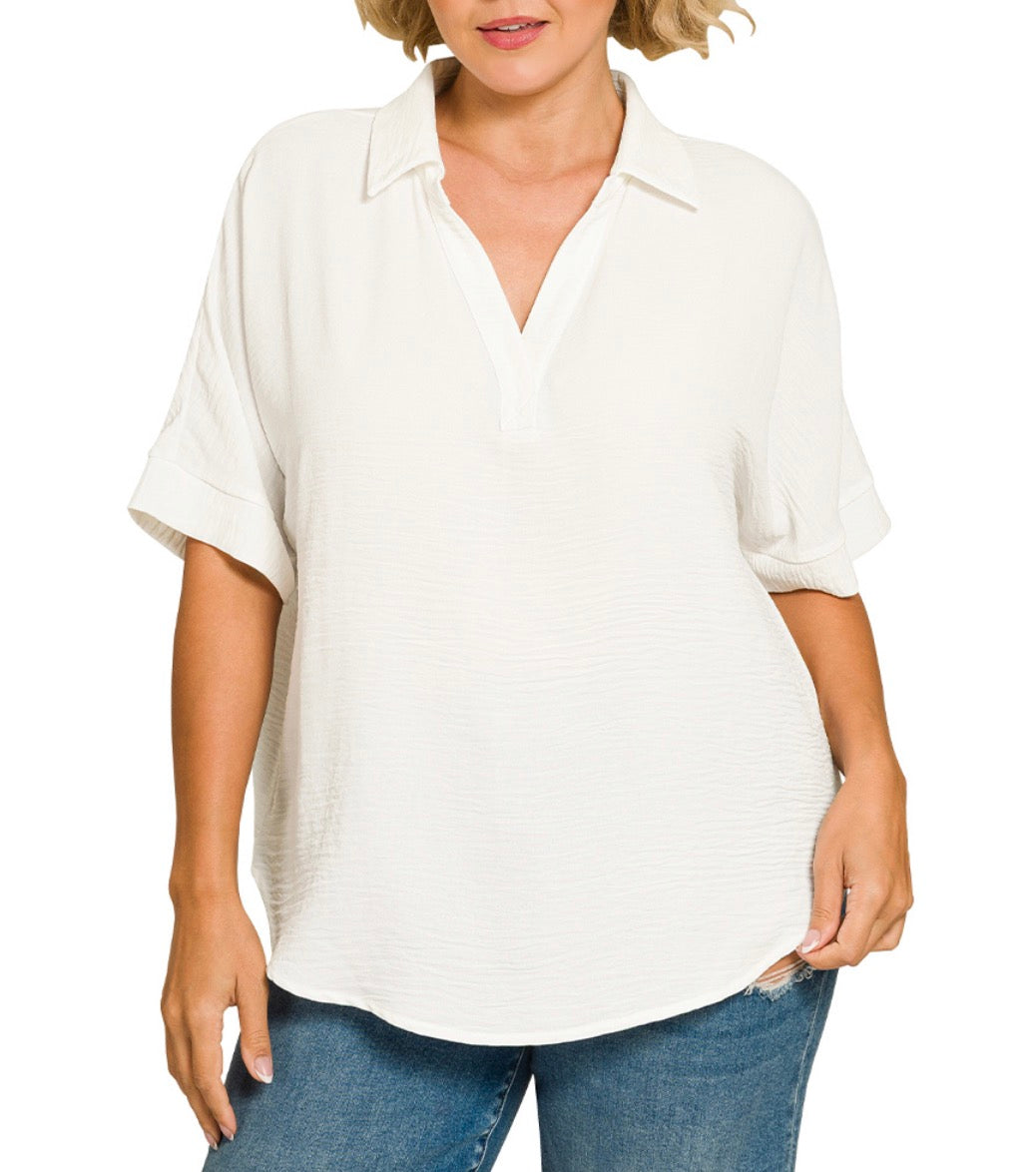 Carley Collared Airflow Top