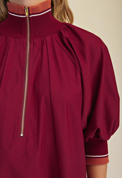 Burgundy Band Mini Dress