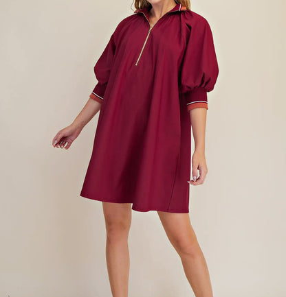 Burgundy Band Mini Dress
