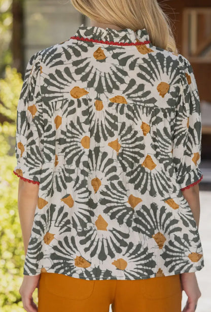 Rasal Ruffled V-Neck Top
