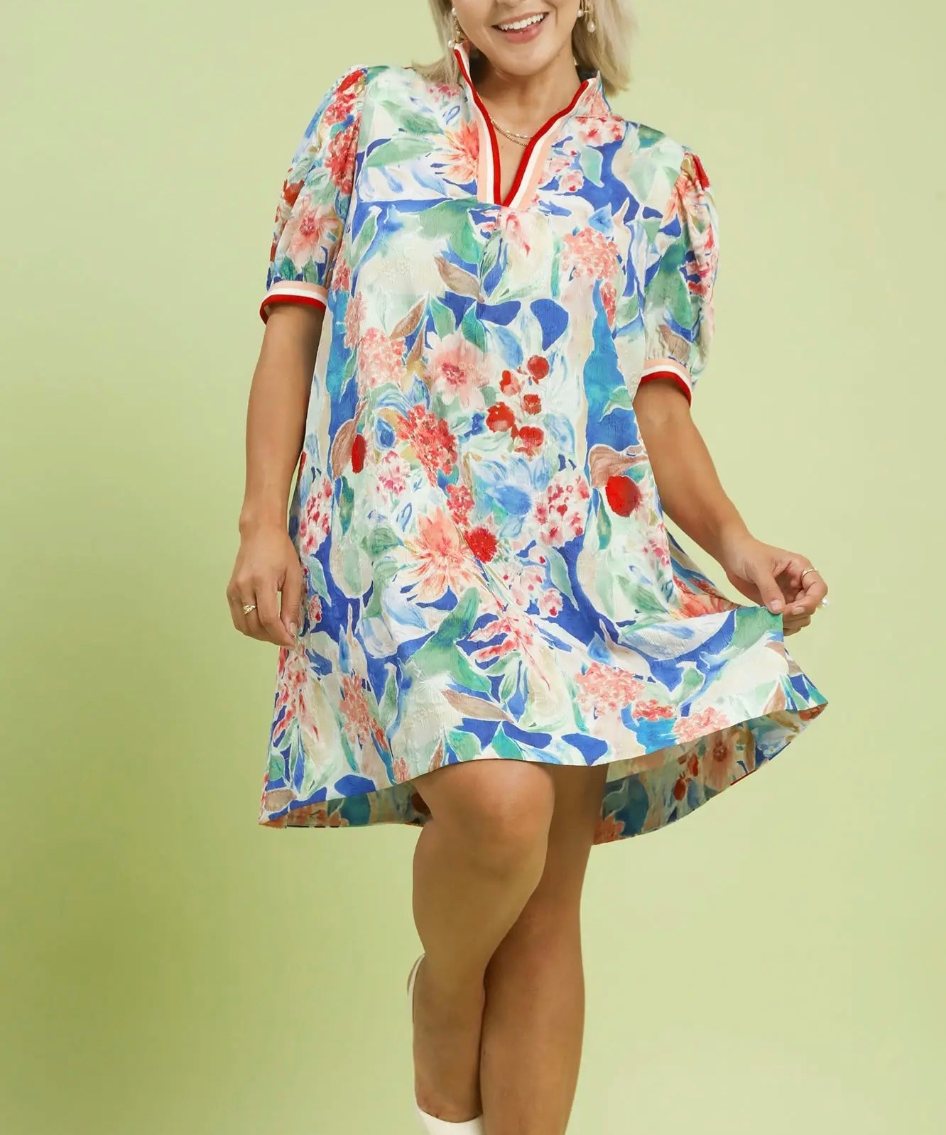 Bev Bloomscape Print Mini Dress