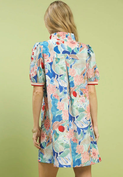 Bev Bloomscape Print Mini Dress