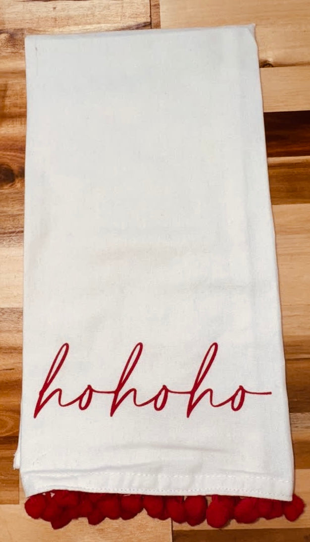 HoHoHo Pom Pom Hand Towel