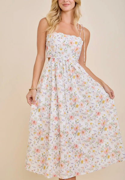 Scenta Scallop Edge Midi Dress