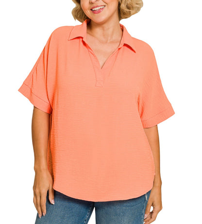 Carley Collared Airflow Top