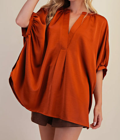 Sarah Satin Oversized Top