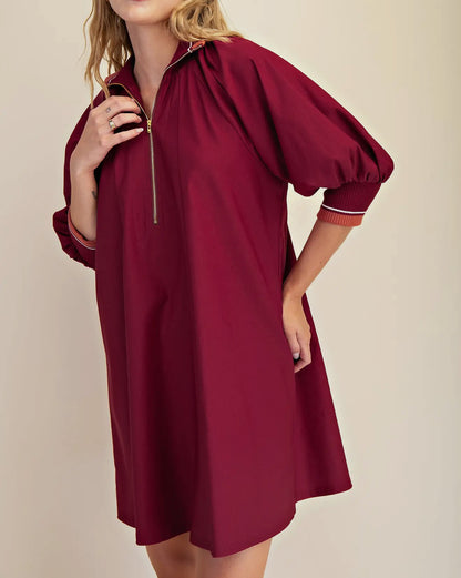 Burgundy Band Mini Dress