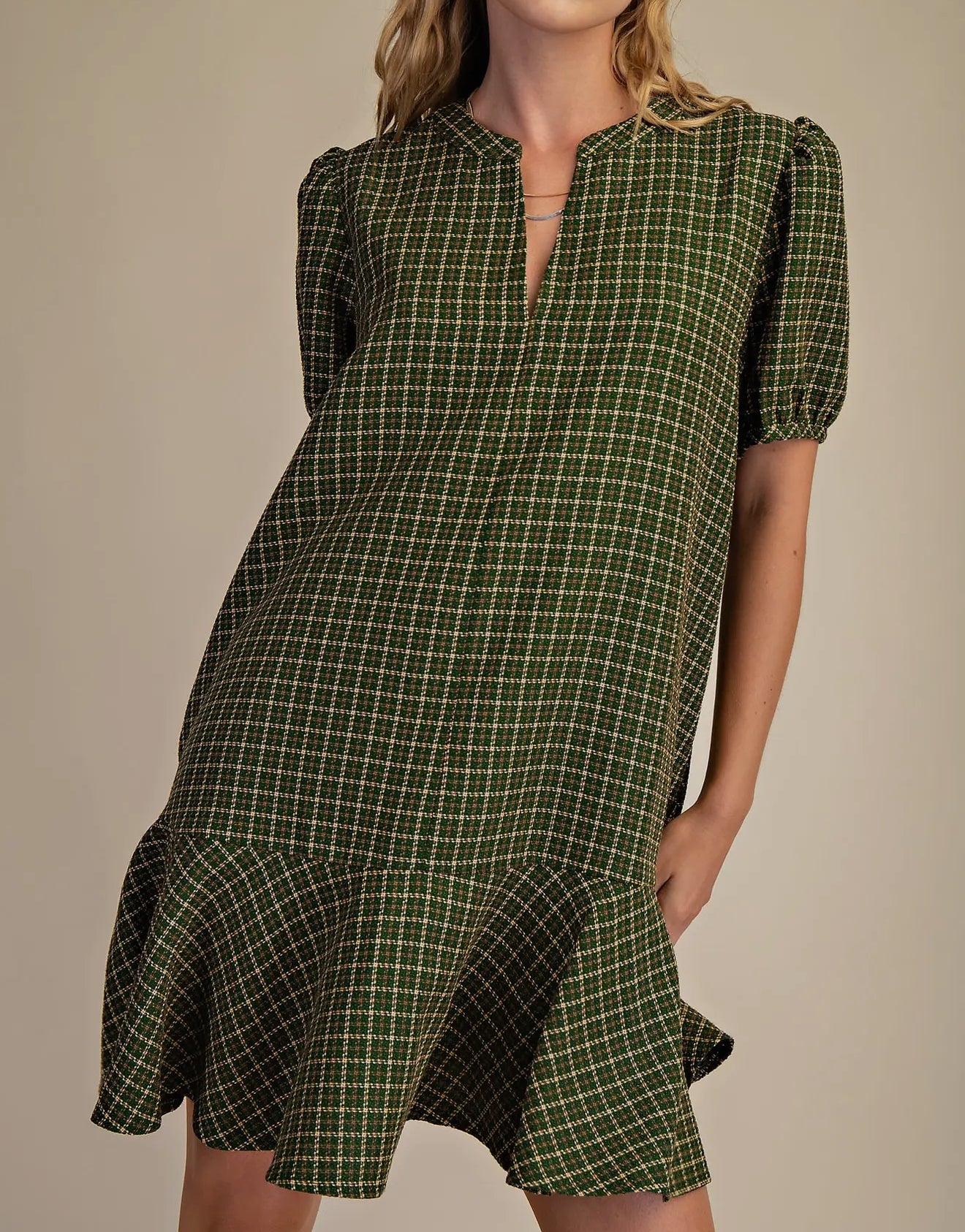 Henley Hunter Green Mini Dress