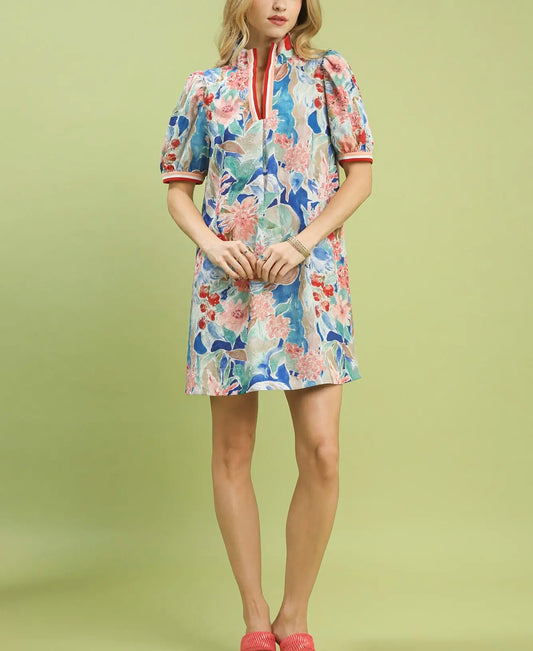Bev Bloomscape Print Mini Dress