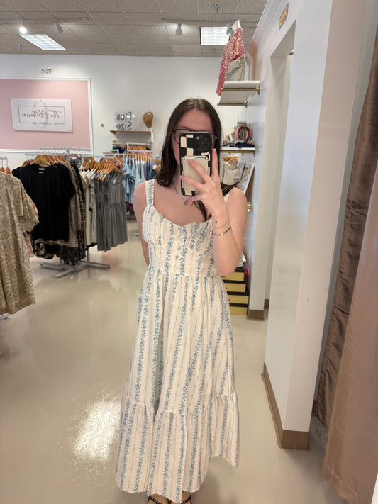 Frankie Floral Stripe Dress