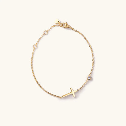 Martha Gold Cross Bracelet