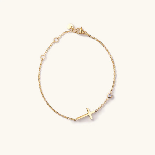 Martha Gold Cross Bracelet