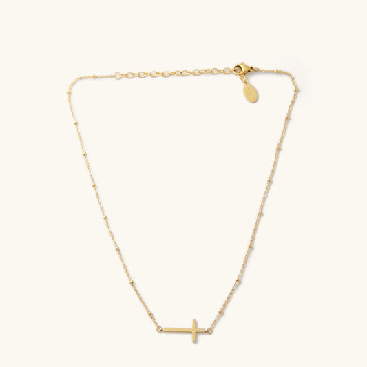 Gold Heavenly Cross Choker