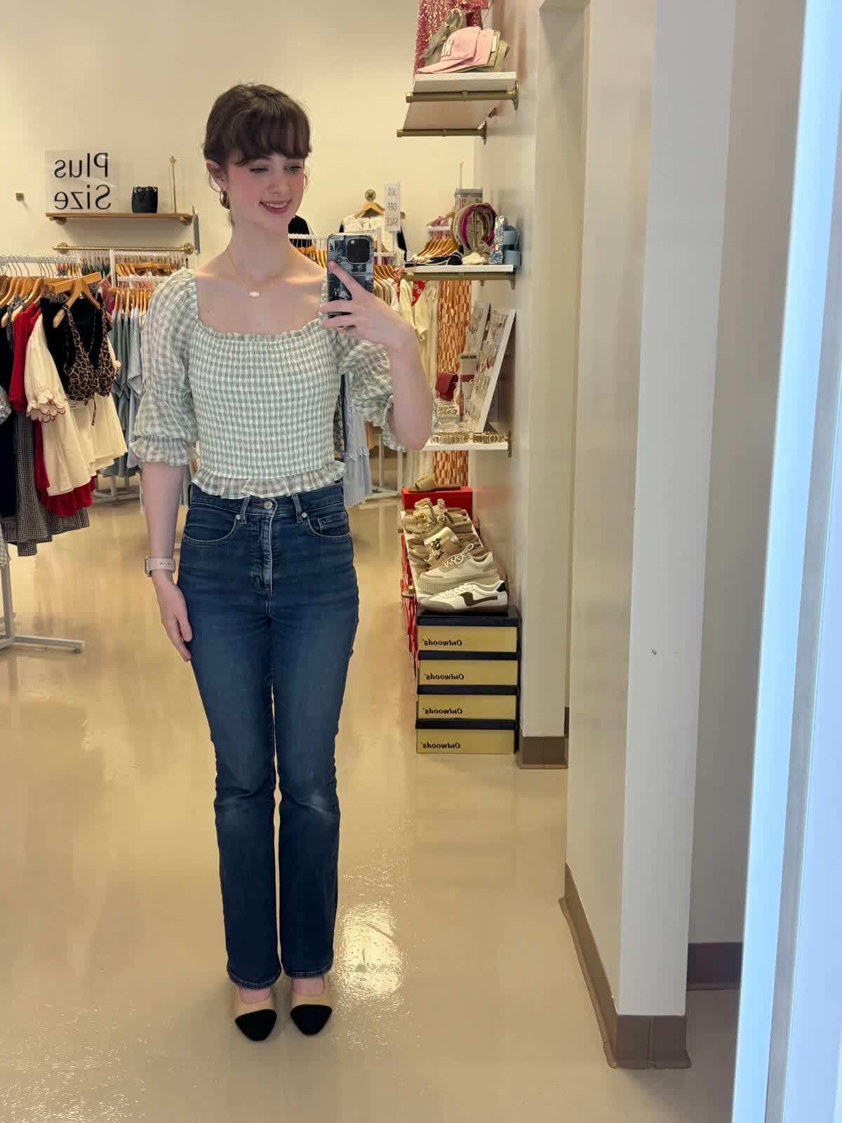 Georgette Gingham Top