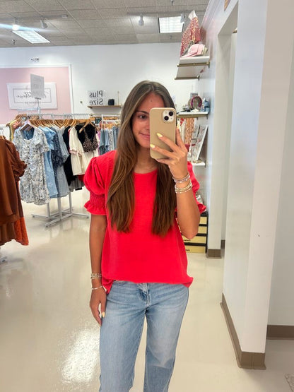 Round Neck Ruffle Top