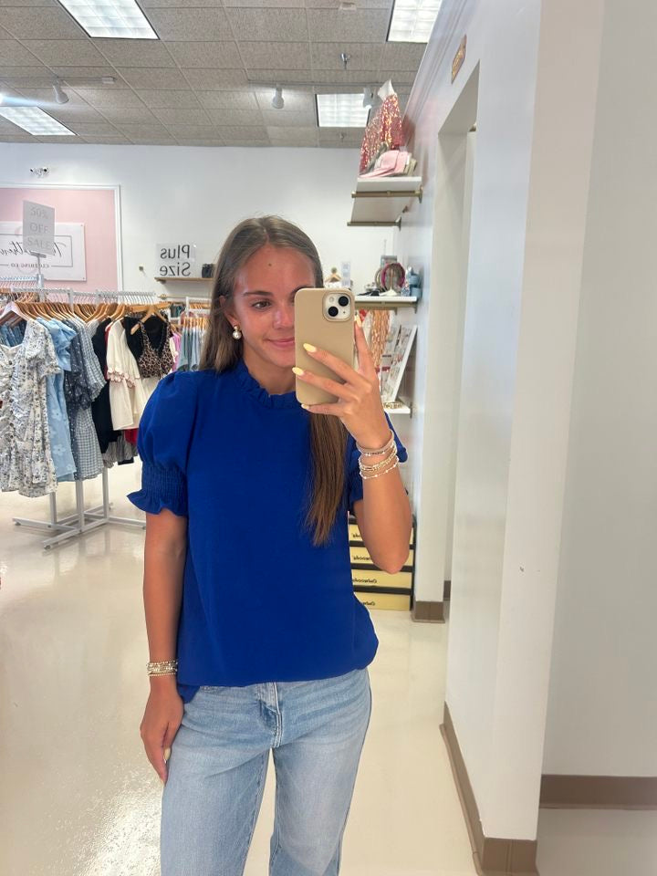 Reina’s Ruffle Neck Top