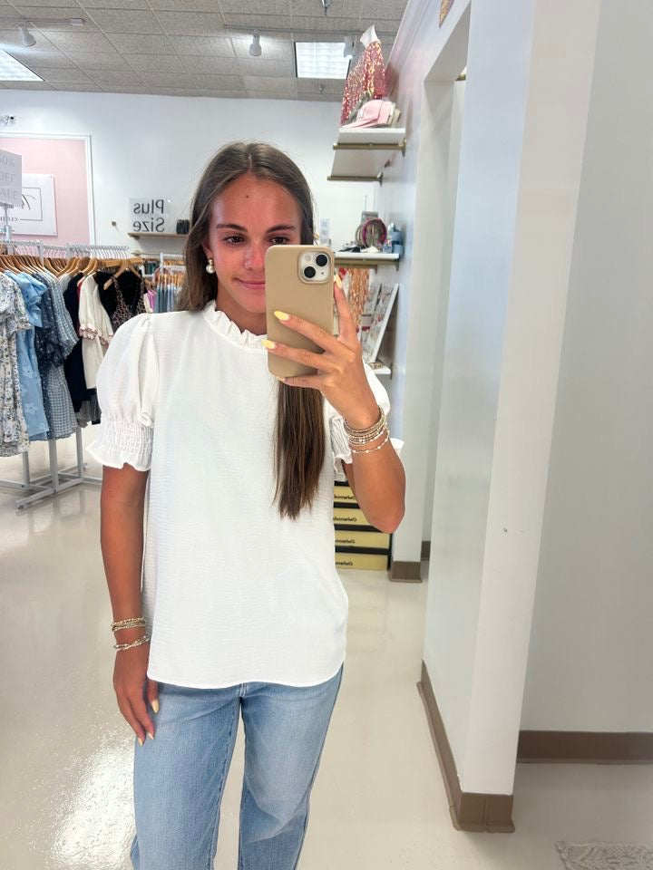 Reina’s Ruffle Neck Top