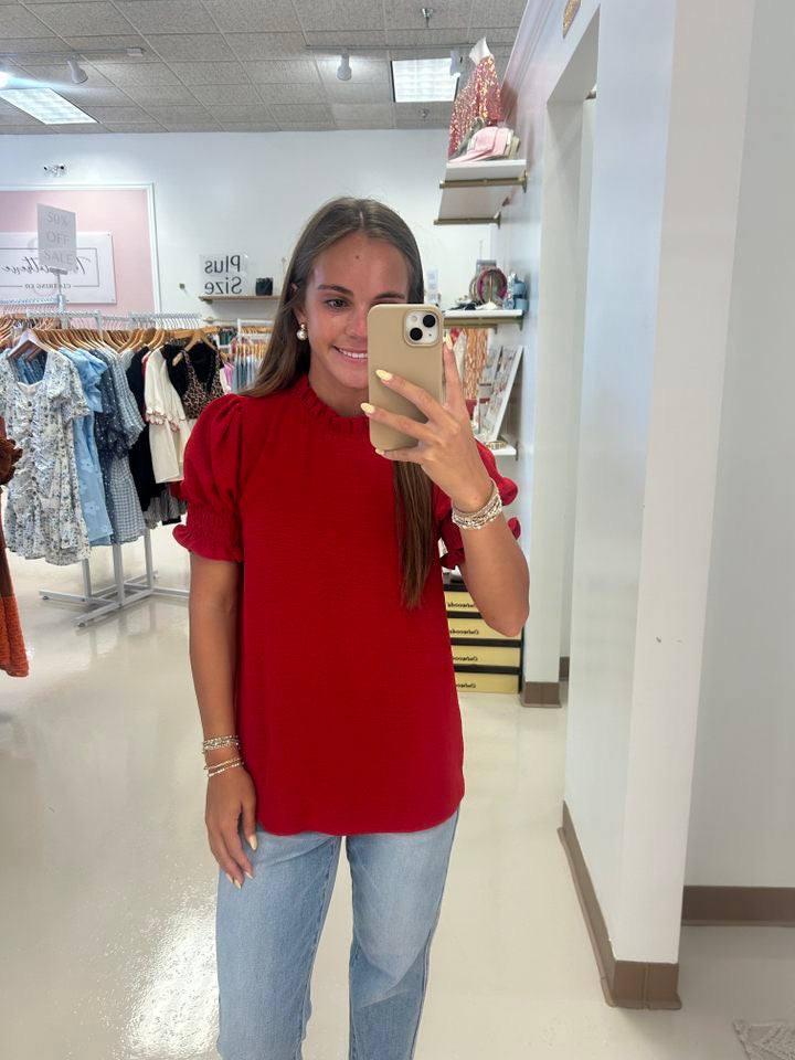Reina’s Ruffle Neck Top