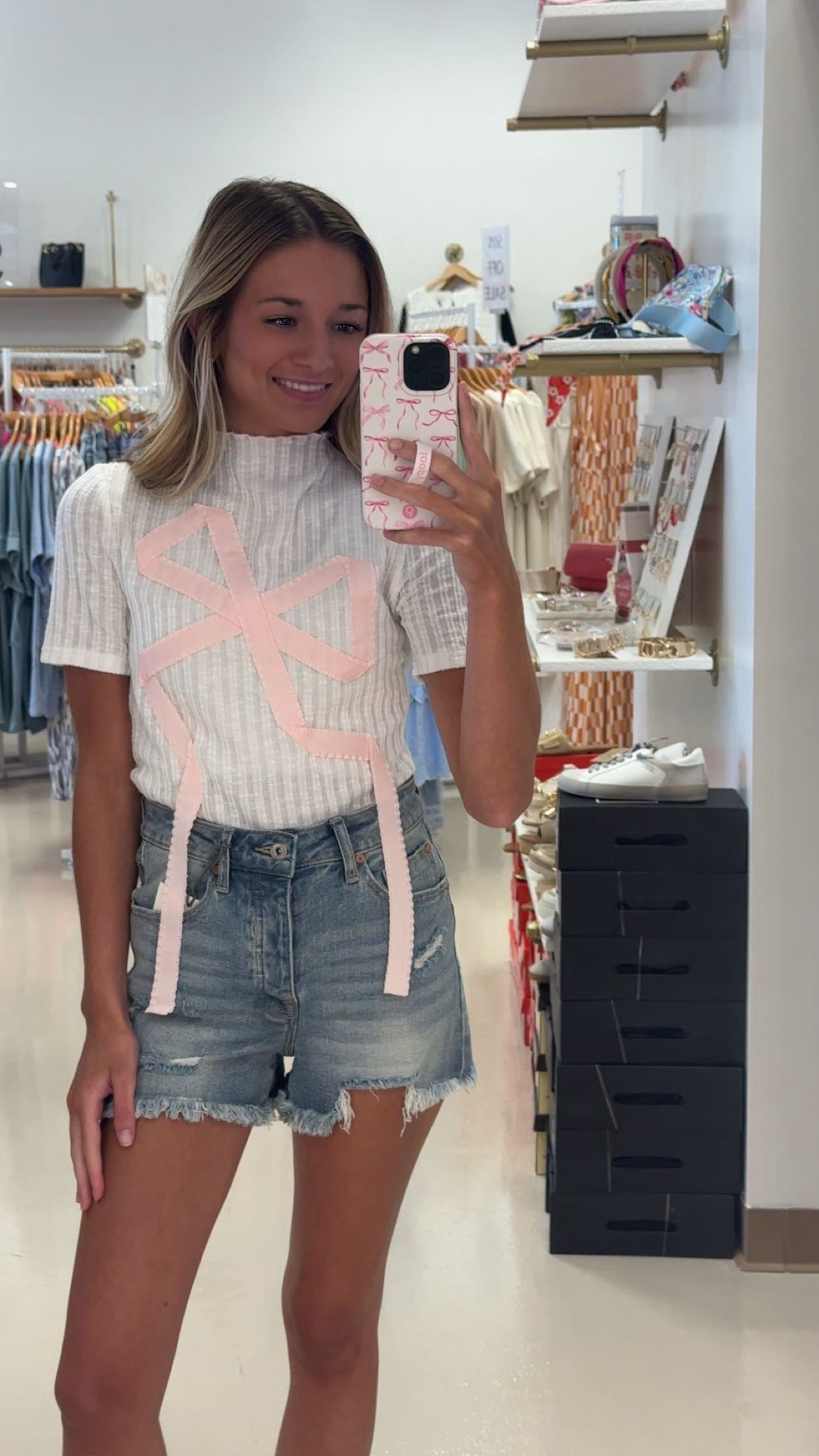 Pretty Pink Bow Top