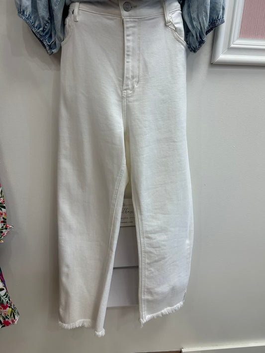 Stevie Slim Straight White Jeans