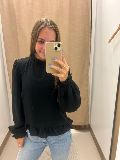Black Frills Top