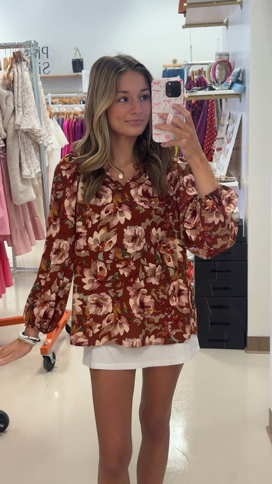 V-Neck Floral Top