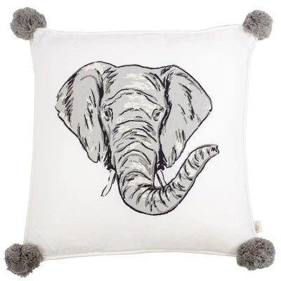 Elephant Pom Pom Pillow