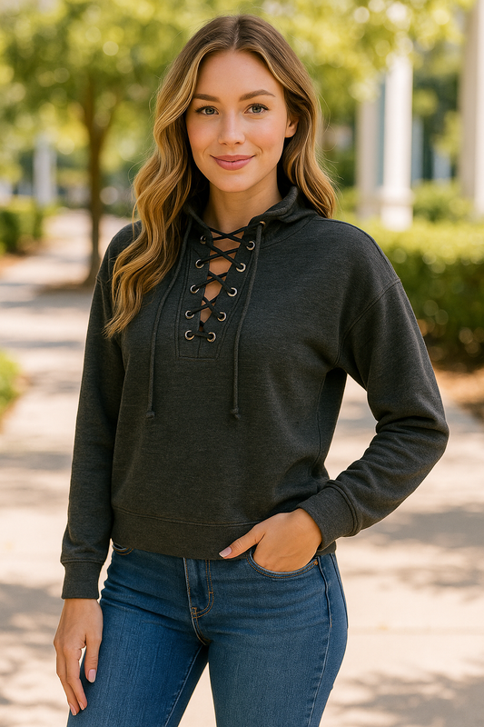 Lacey Lace Up Sweater