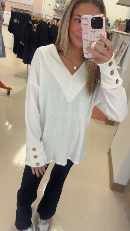 Button Sleeve Sweater