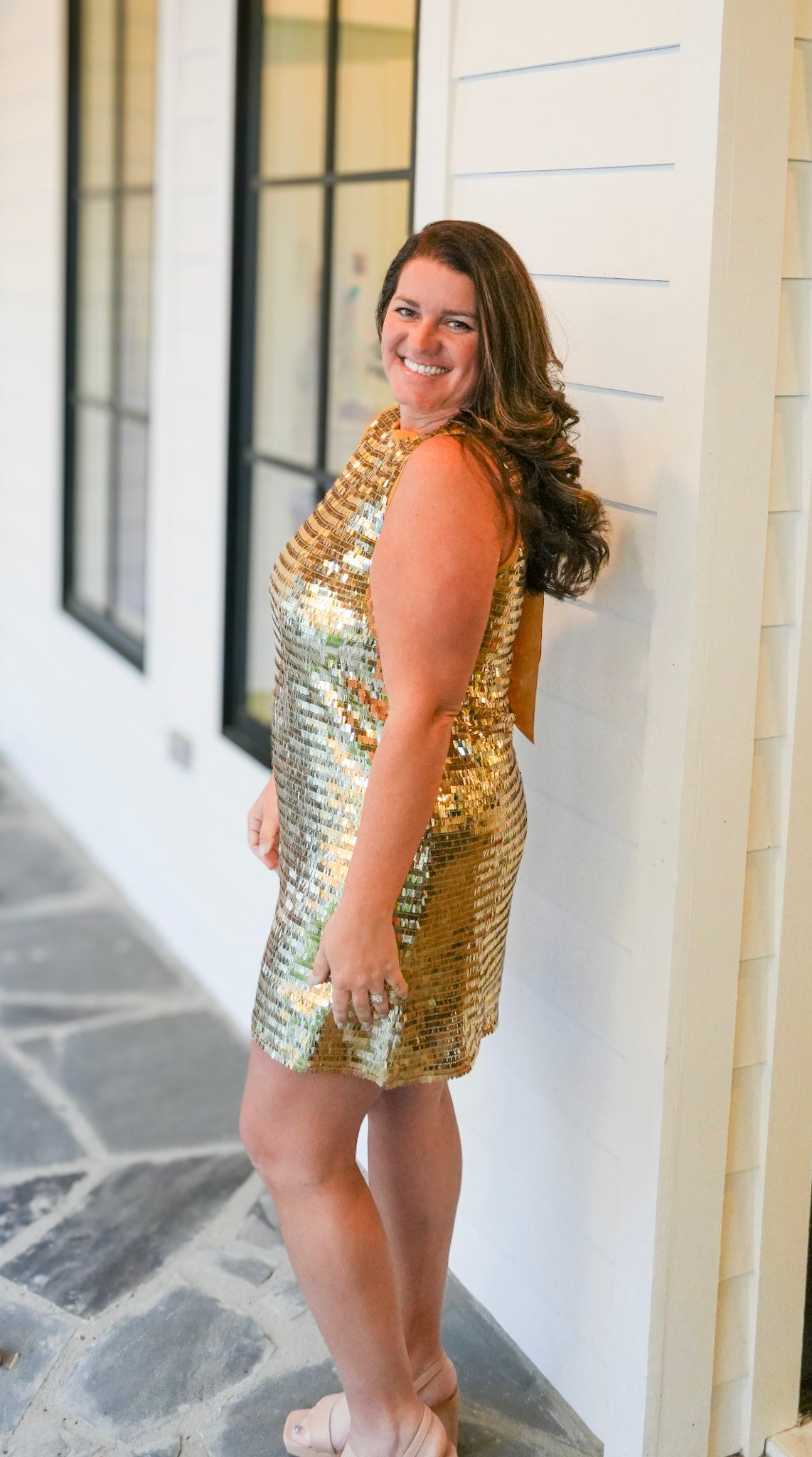 Gold Sequin Mini Dress