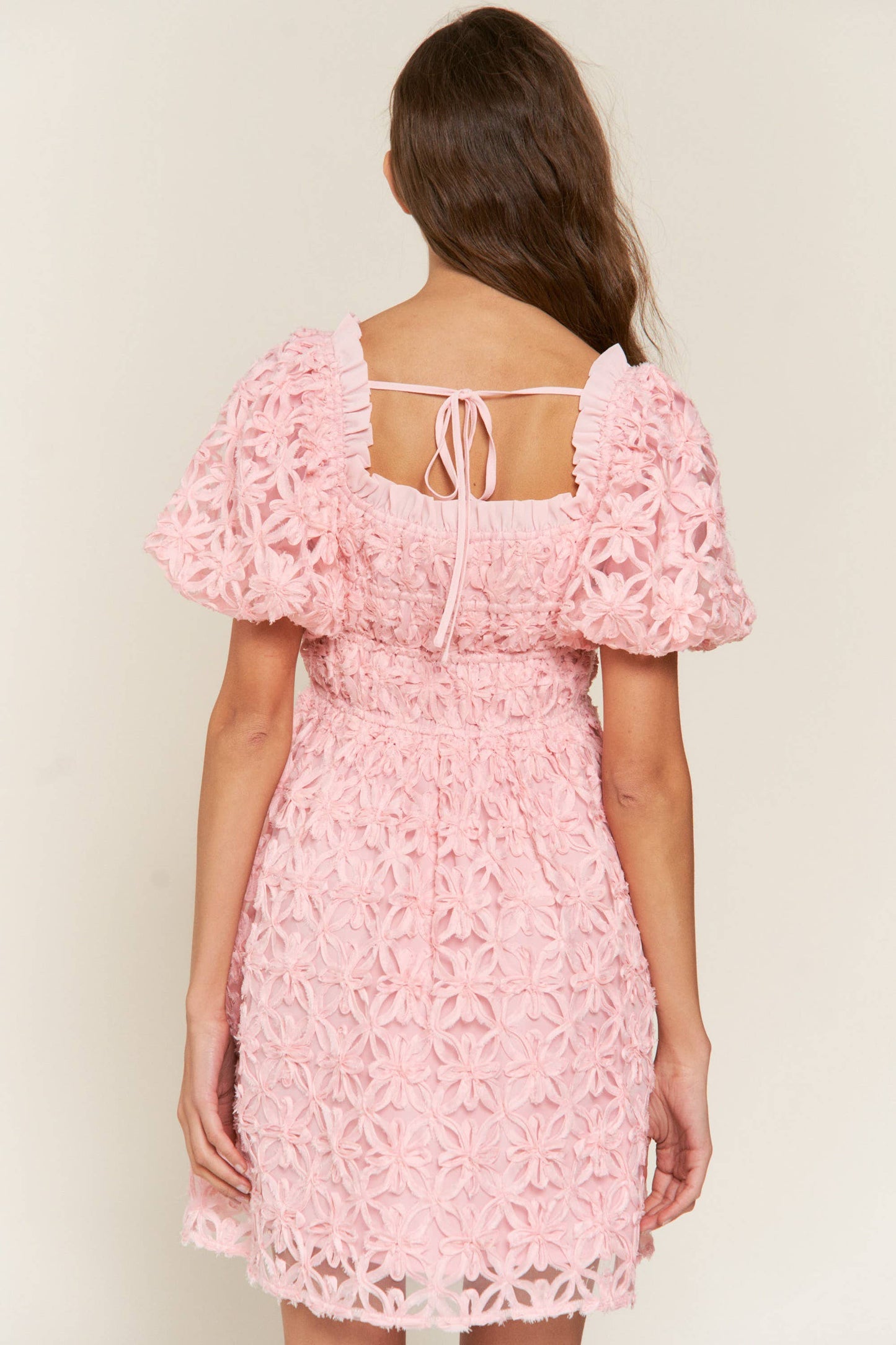 Babydoll Pink Floral Mini Dress
